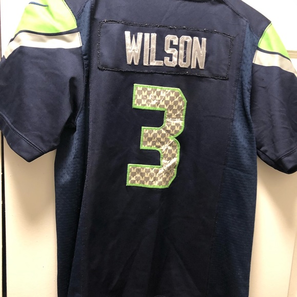 Nike On Field NFL Authentic Seattle Seahawks #3 Wilson Women's  Blue Jersey Sz M - Picture 6 of 12
